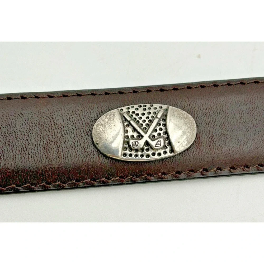 Men's Belt Imported Italian Leather Silver Golf Conchos 45 in‎ Classic Smooth